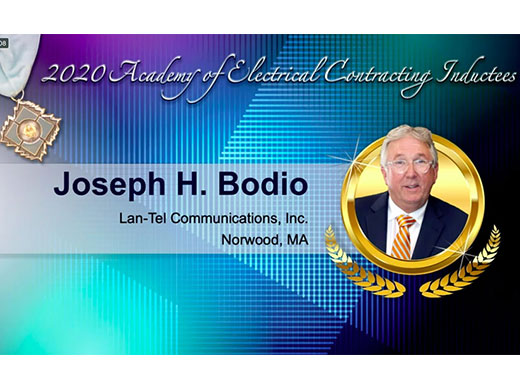 Joseph Bodio Installed into Academy of Electrical Contracting